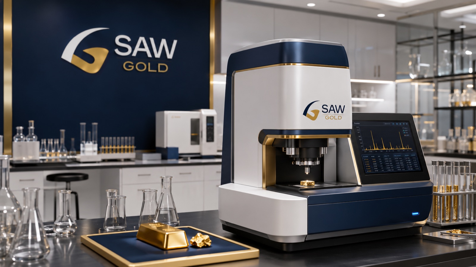 SAW GOLD laboratory testing equipment and gold