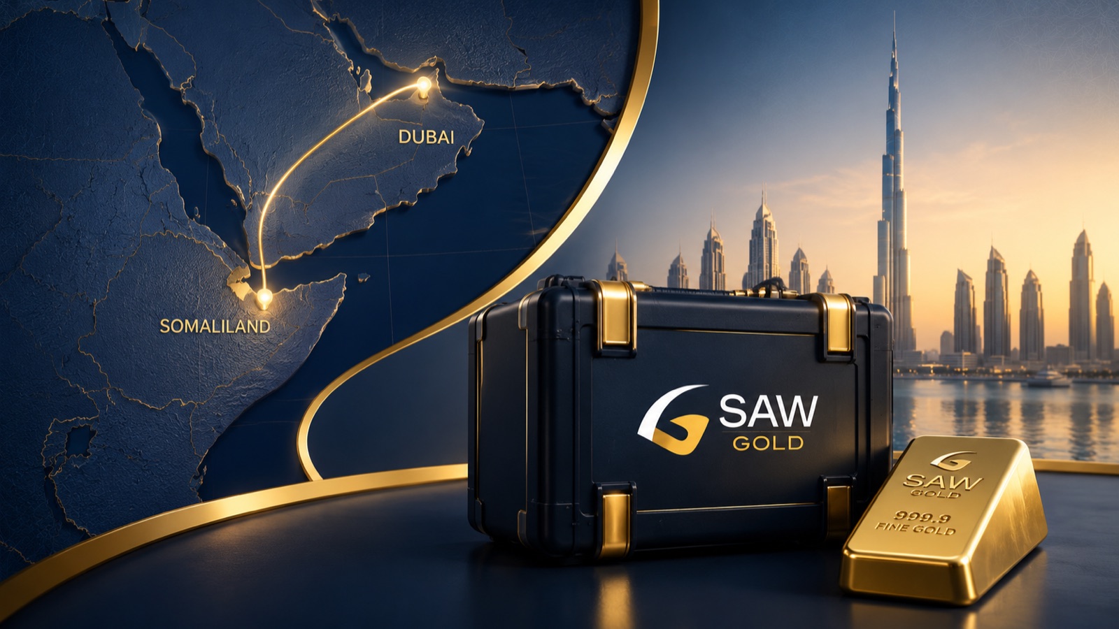SAW GOLD secure gold case with Dubai route